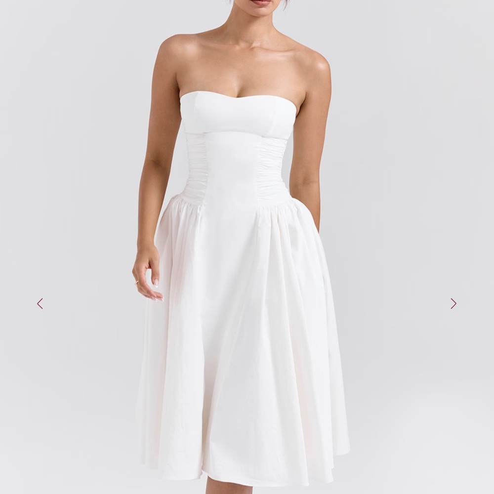 House of CB Strapless White Dress